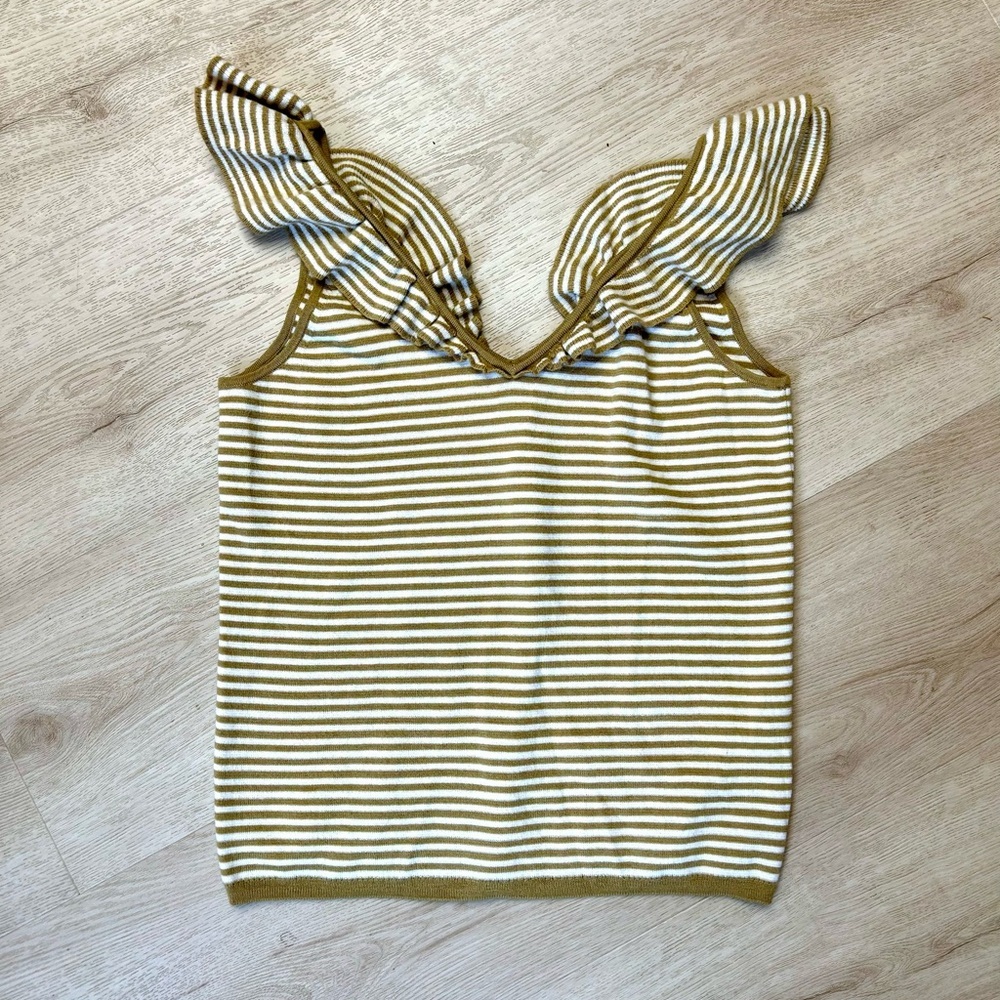 Madewell Ruffle Sleeve Sweater Tank L